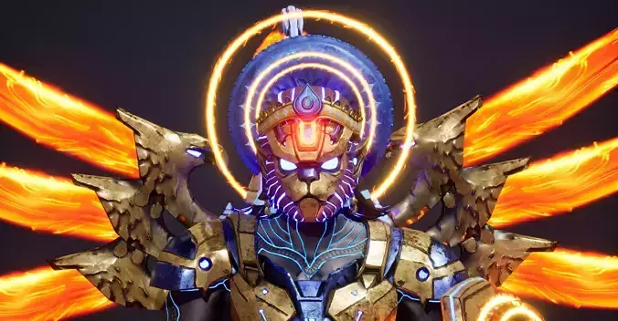 Hanuman as a sci-fi game character 