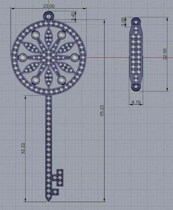 Key Pendant 3D print model_2