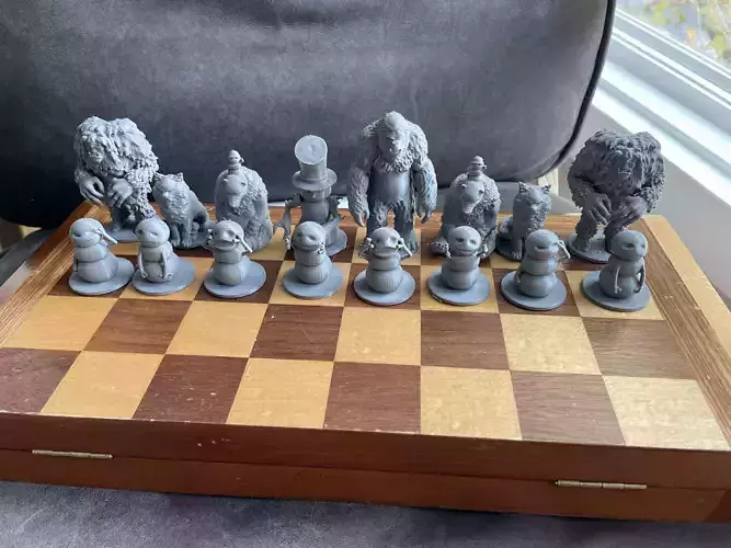 Wilderness Chess Set 3D print model