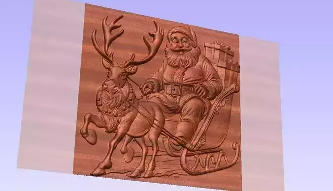 Santa Claus Reindeer sledge depthmap