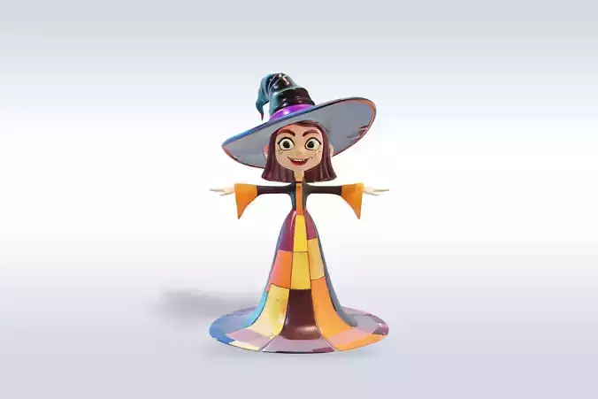 Adorable Witch Halloween Character