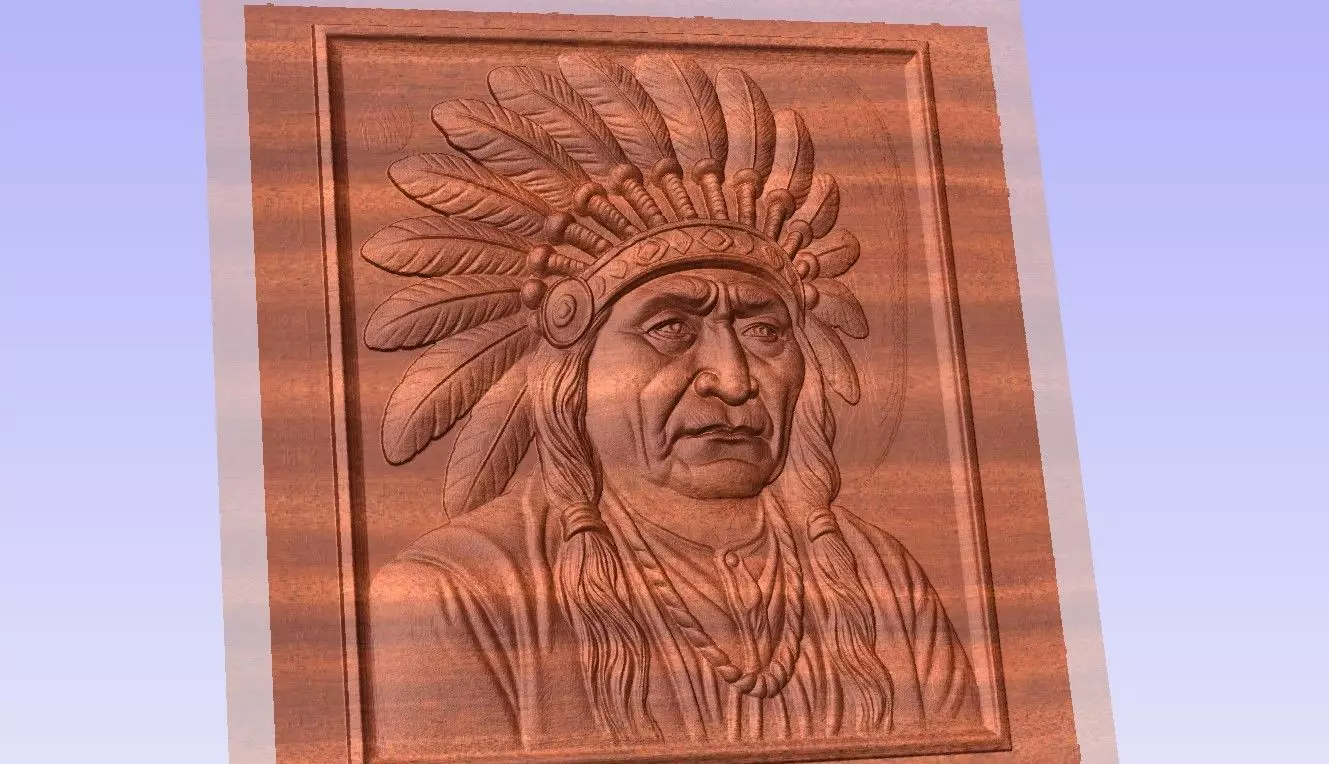 Iron Hawk native american indian chief 3D print model_0