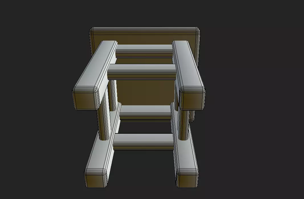 stool Low-poly 3D model_11