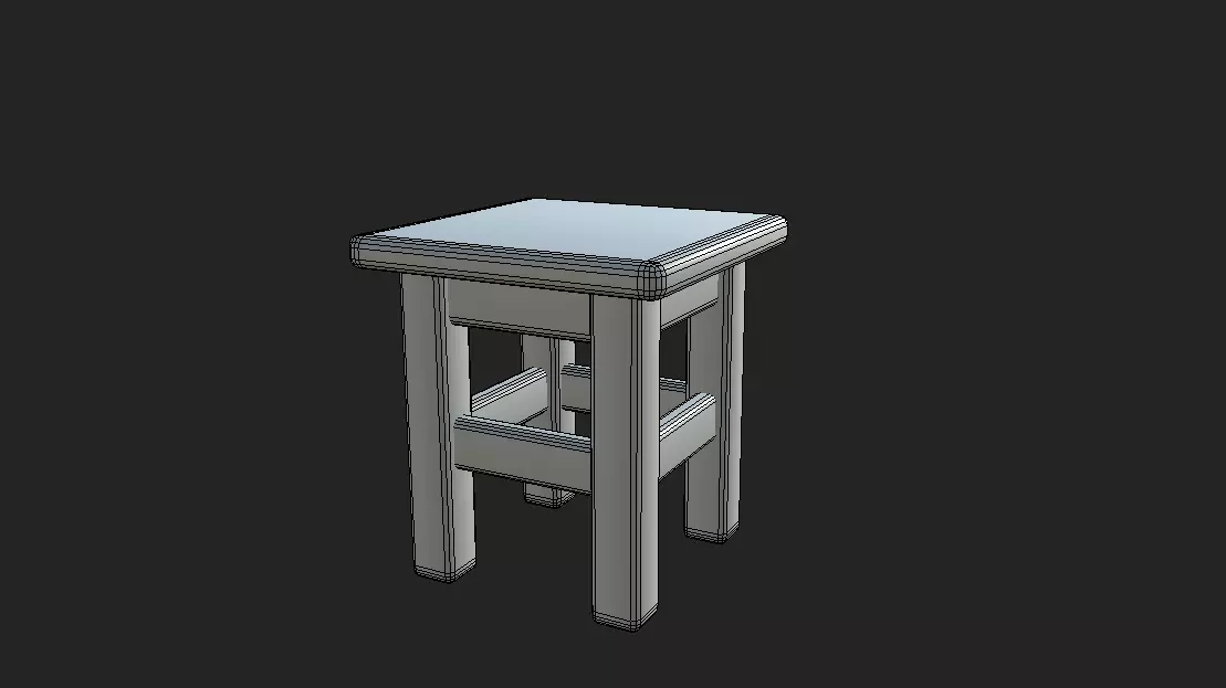 stool Low-poly 3D model_9