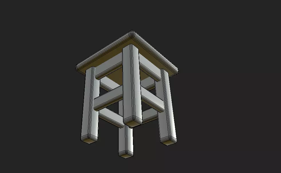 stool Low-poly 3D model_8