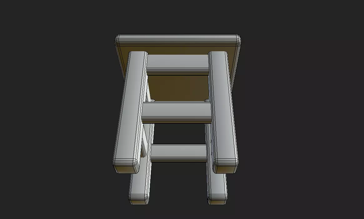 stool Low-poly 3D model_10