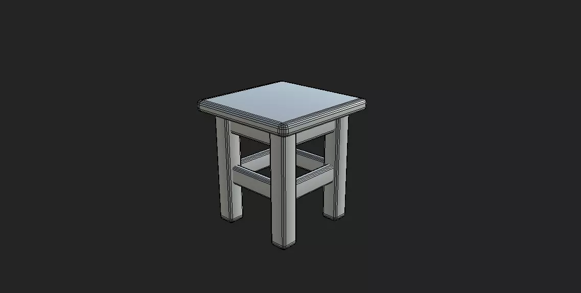stool Low-poly 3D model_7