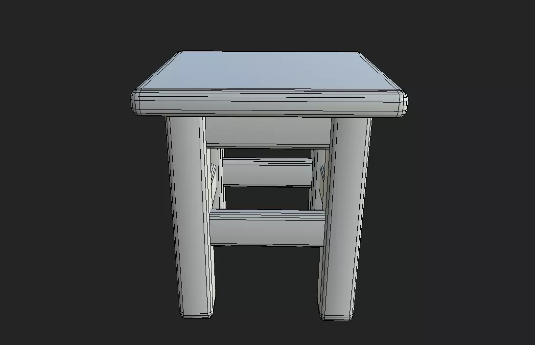 stool Low-poly 3D model_14