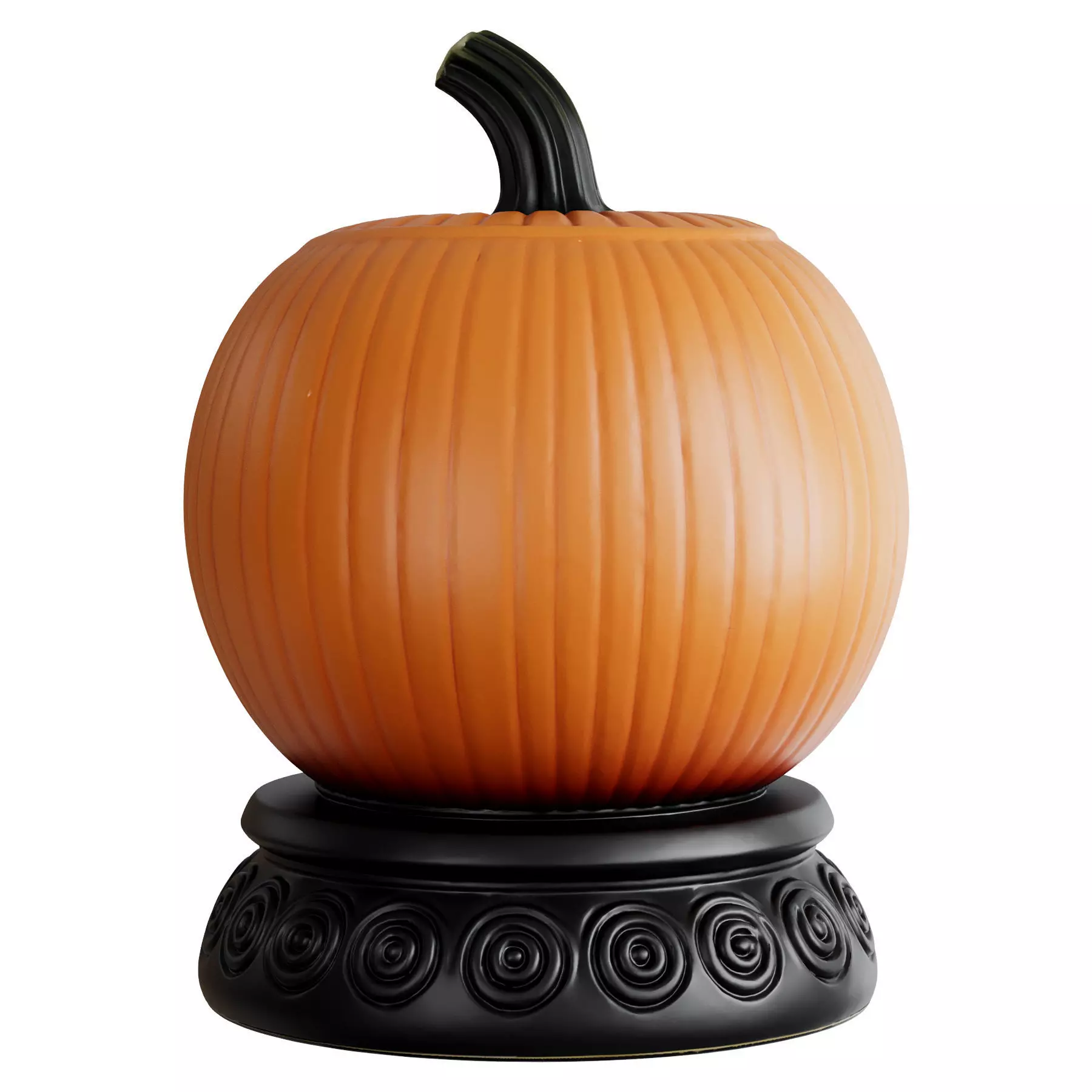 Spooky Pumpkin Light Statue 01 3d print and game ready Low-poly 3D model_3