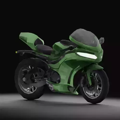 Sports Motorcycle Dolphin LowPoly