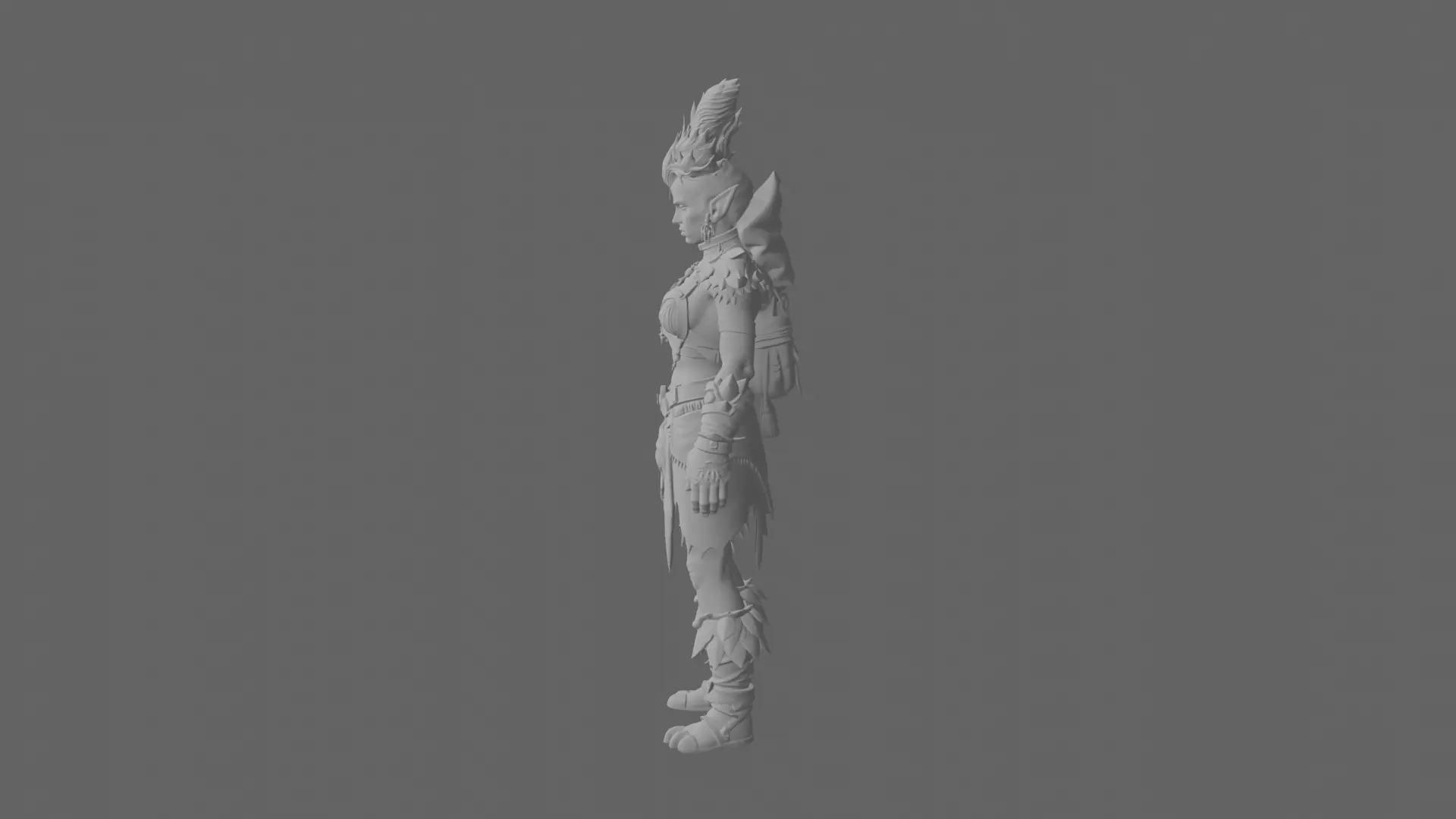 Detailed Agile Feral Night Elf Hunter 3D Model Worlde 3D model_7