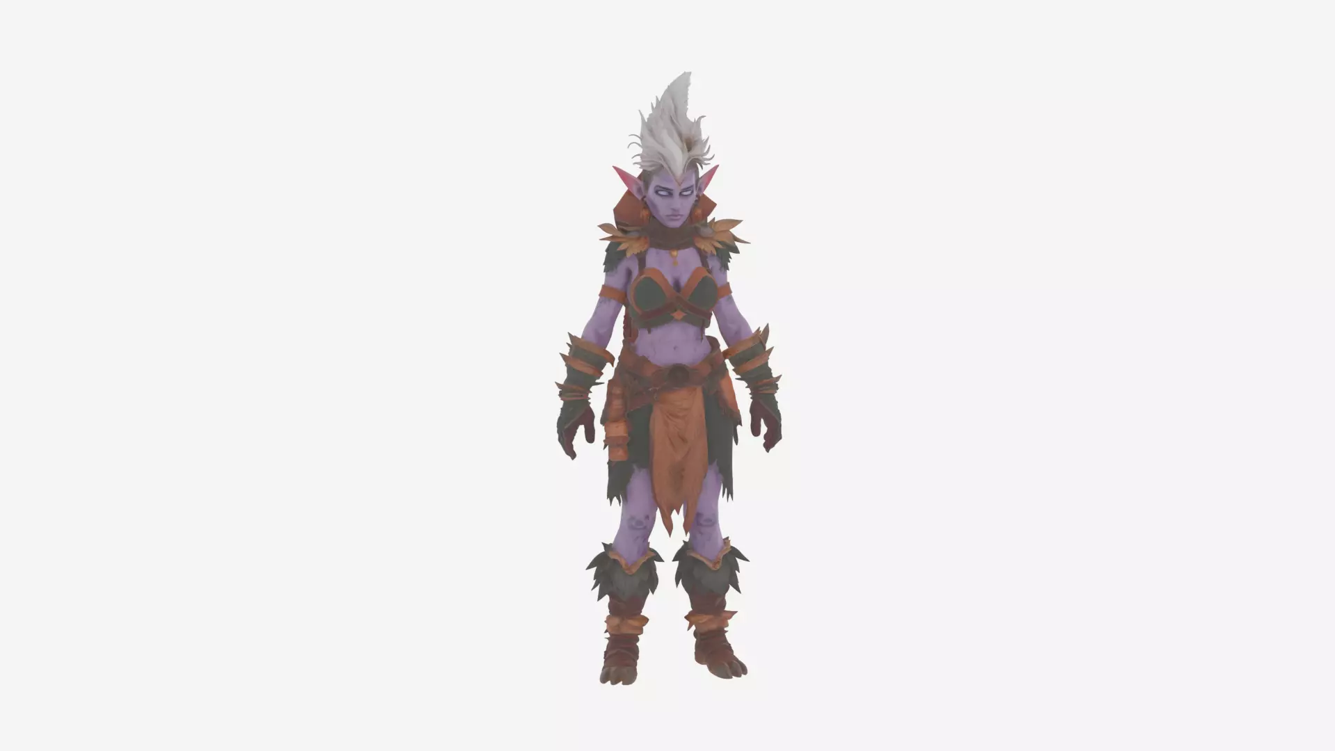 Detailed Agile Feral Night Elf Hunter 3D Model Worlde 3D model_0
