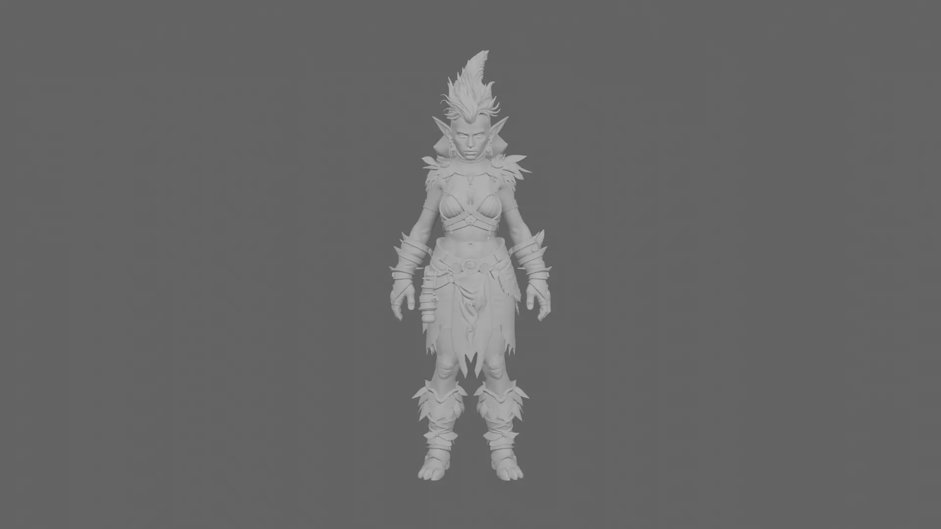 Detailed Agile Feral Night Elf Hunter 3D Model Worlde 3D model_6
