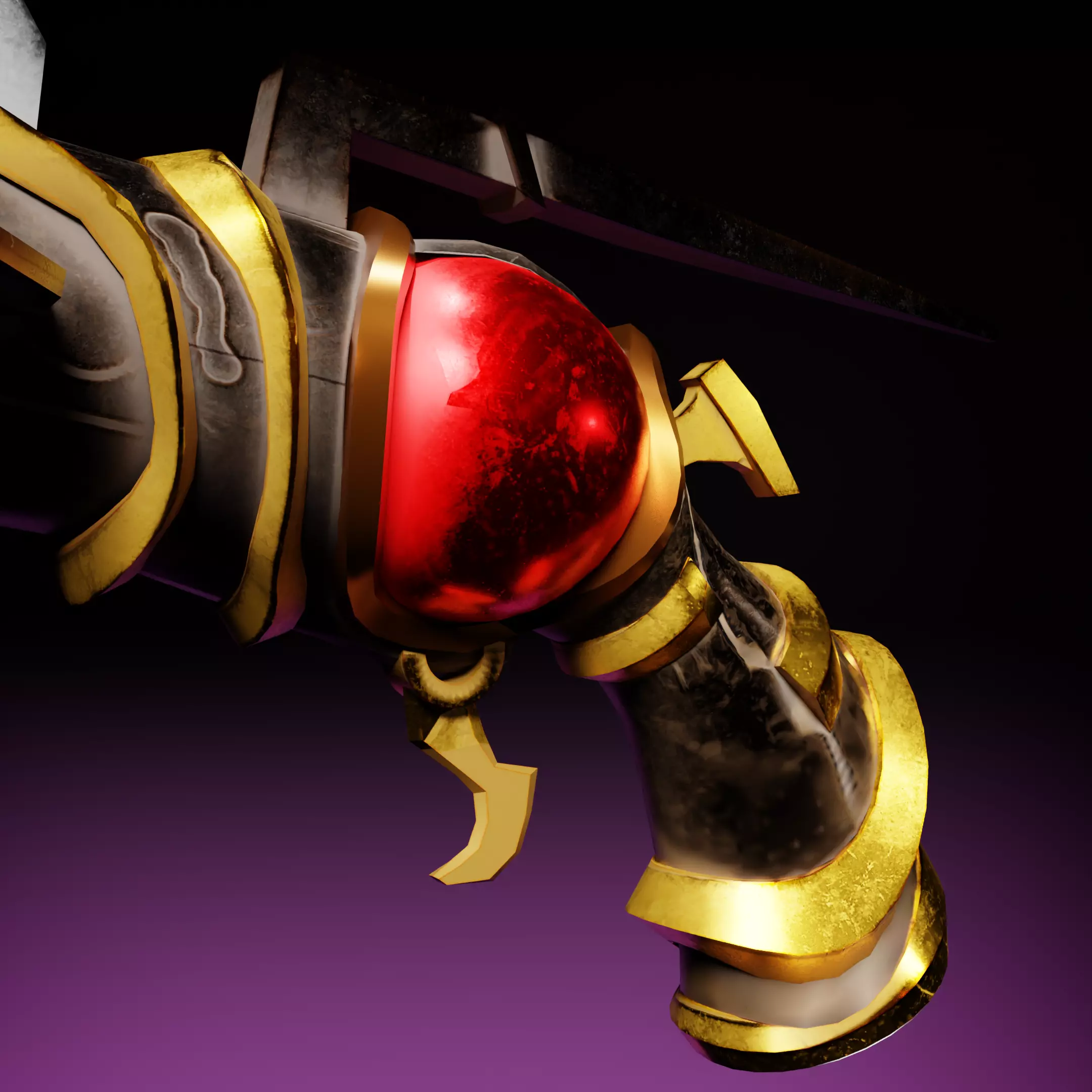 Stylized Low Poly Hand Canon Low-poly 3D model_4