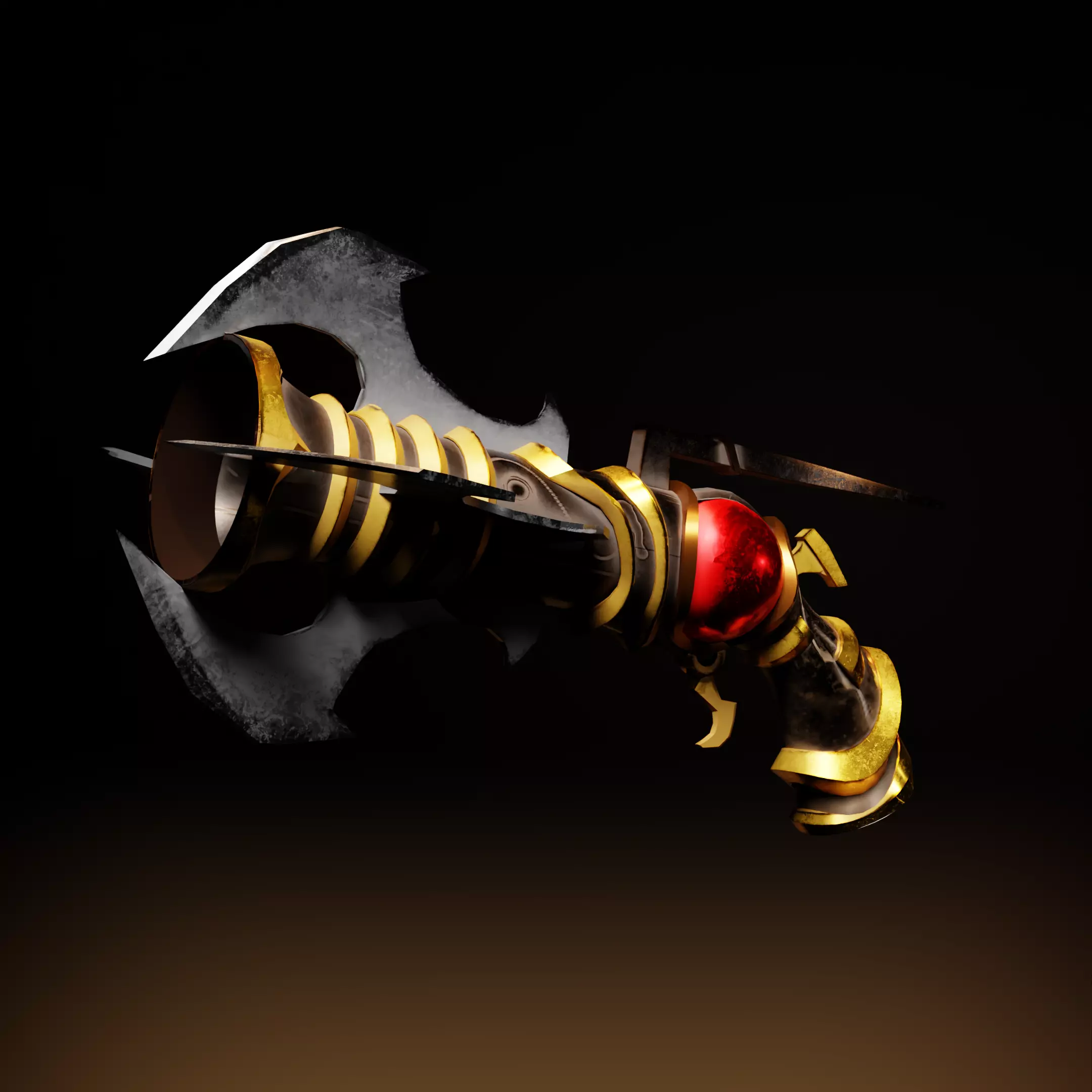 Stylized Low Poly Hand Canon Low-poly 3D model_0