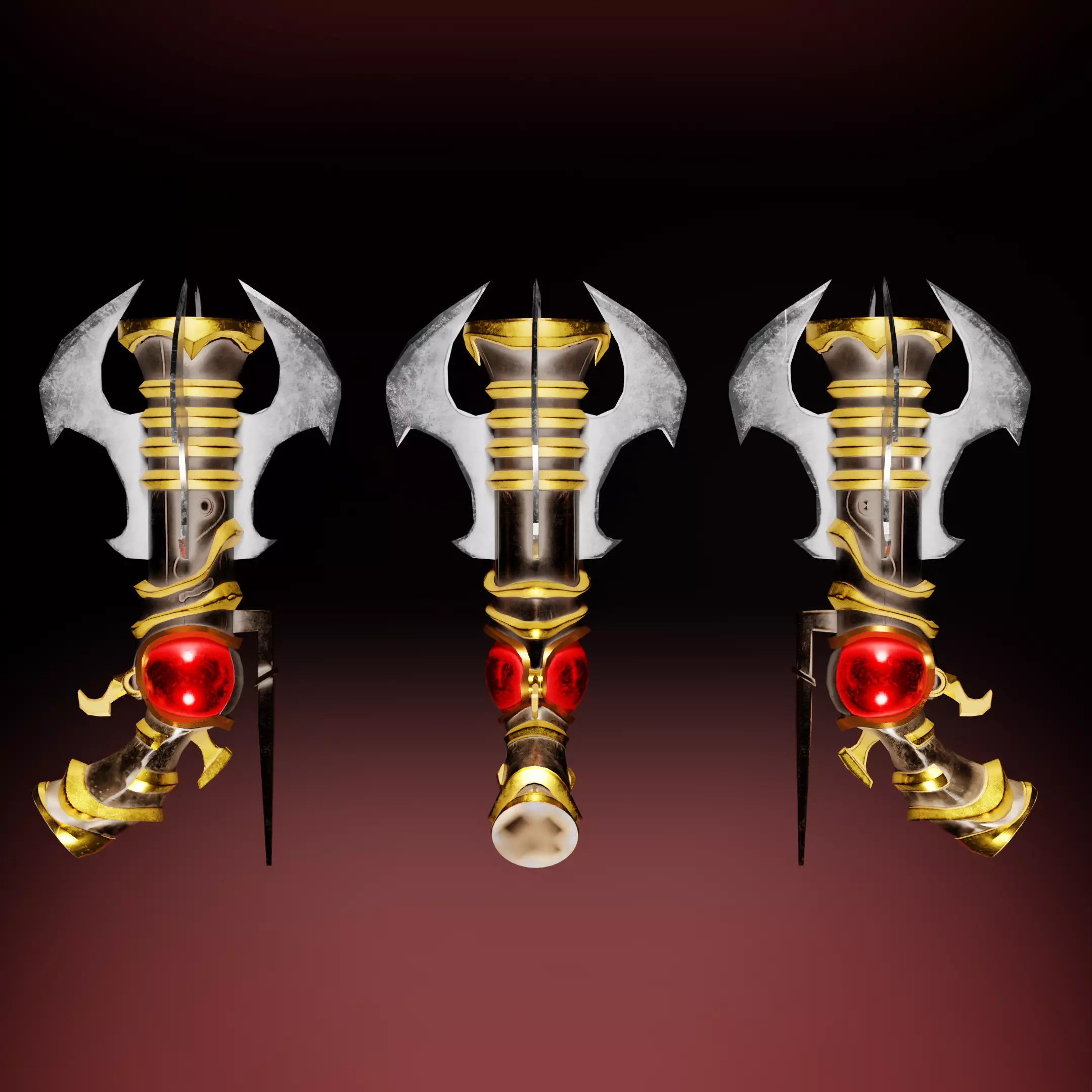 Stylized Low Poly Hand Canon Low-poly 3D model_3