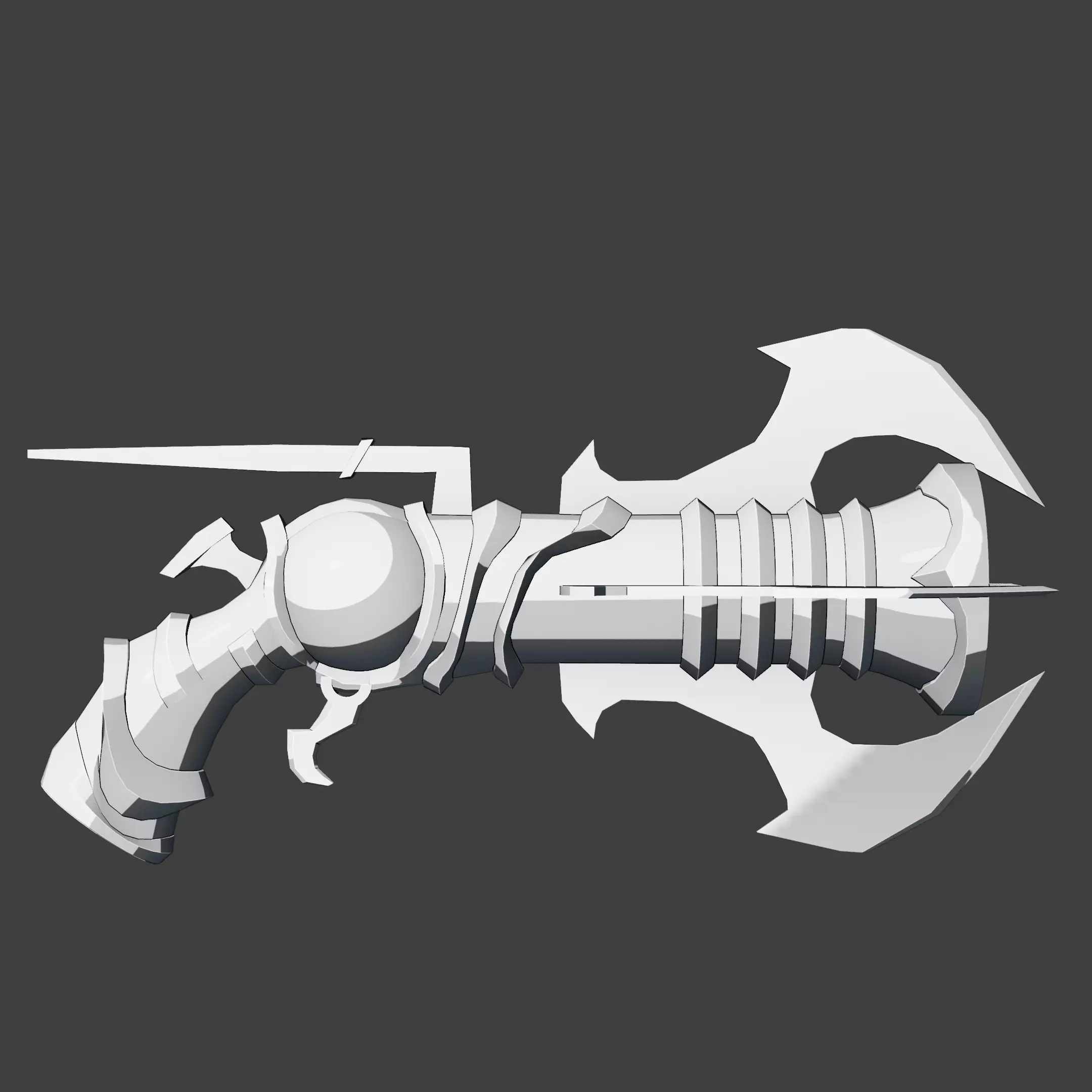 Stylized Low Poly Hand Canon Low-poly 3D model_10