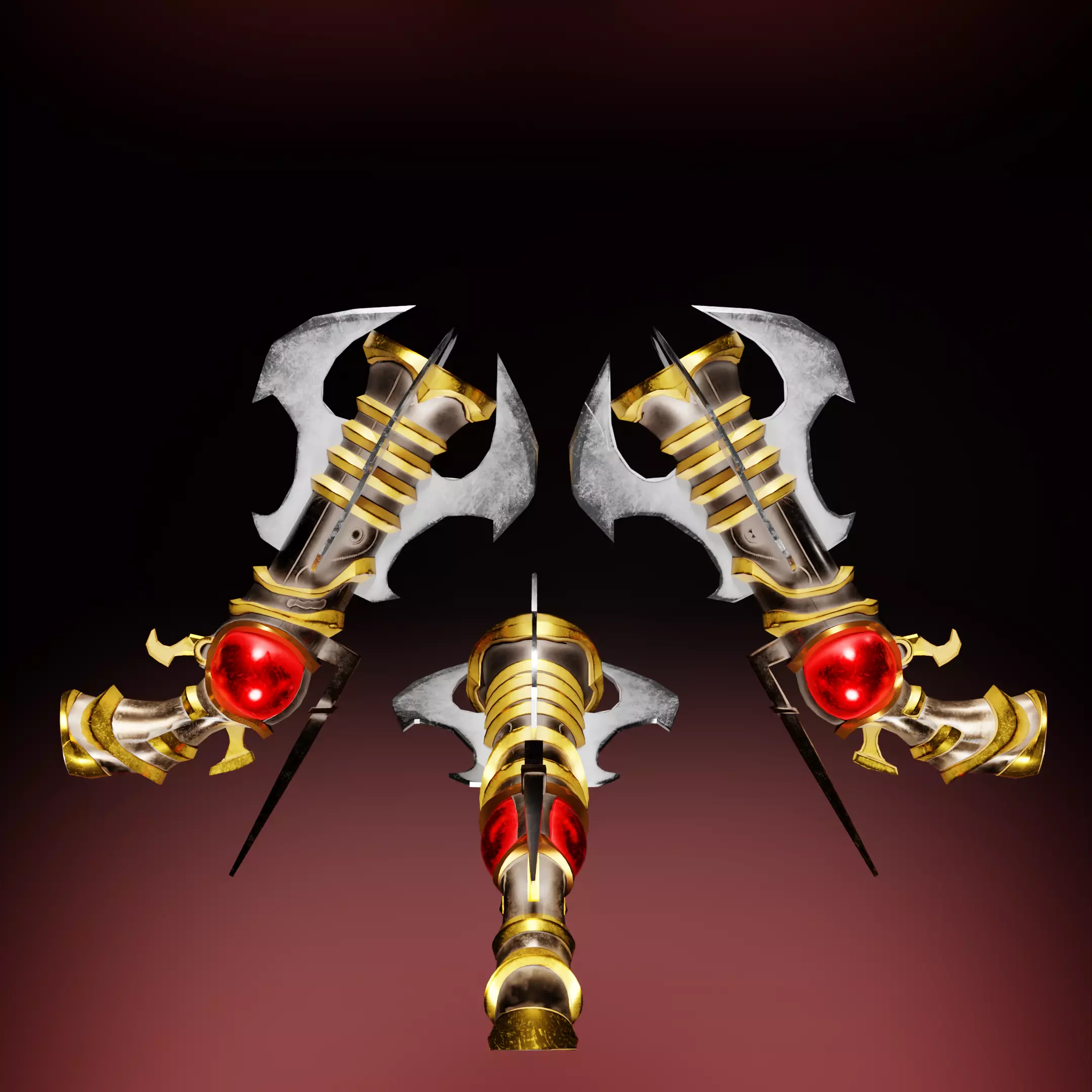 Stylized Low Poly Hand Canon Low-poly 3D model_7