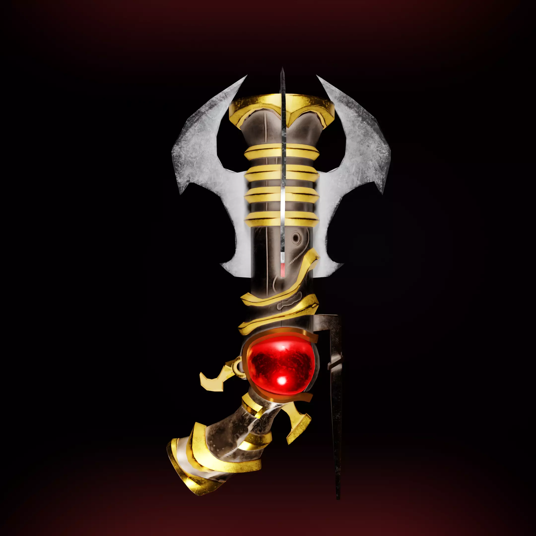 Stylized Low Poly Hand Canon Low-poly 3D model_5