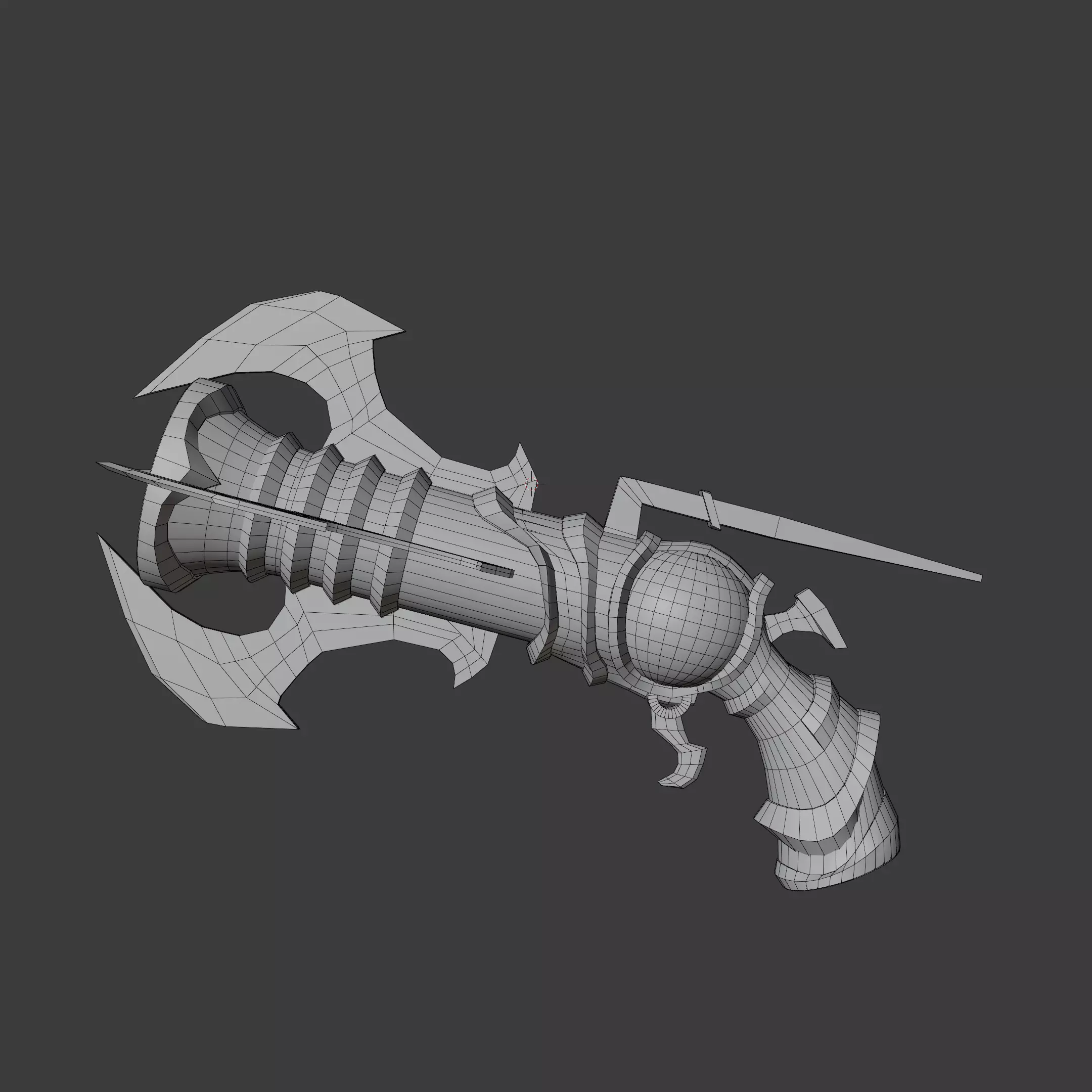 Stylized Low Poly Hand Canon Low-poly 3D model_6