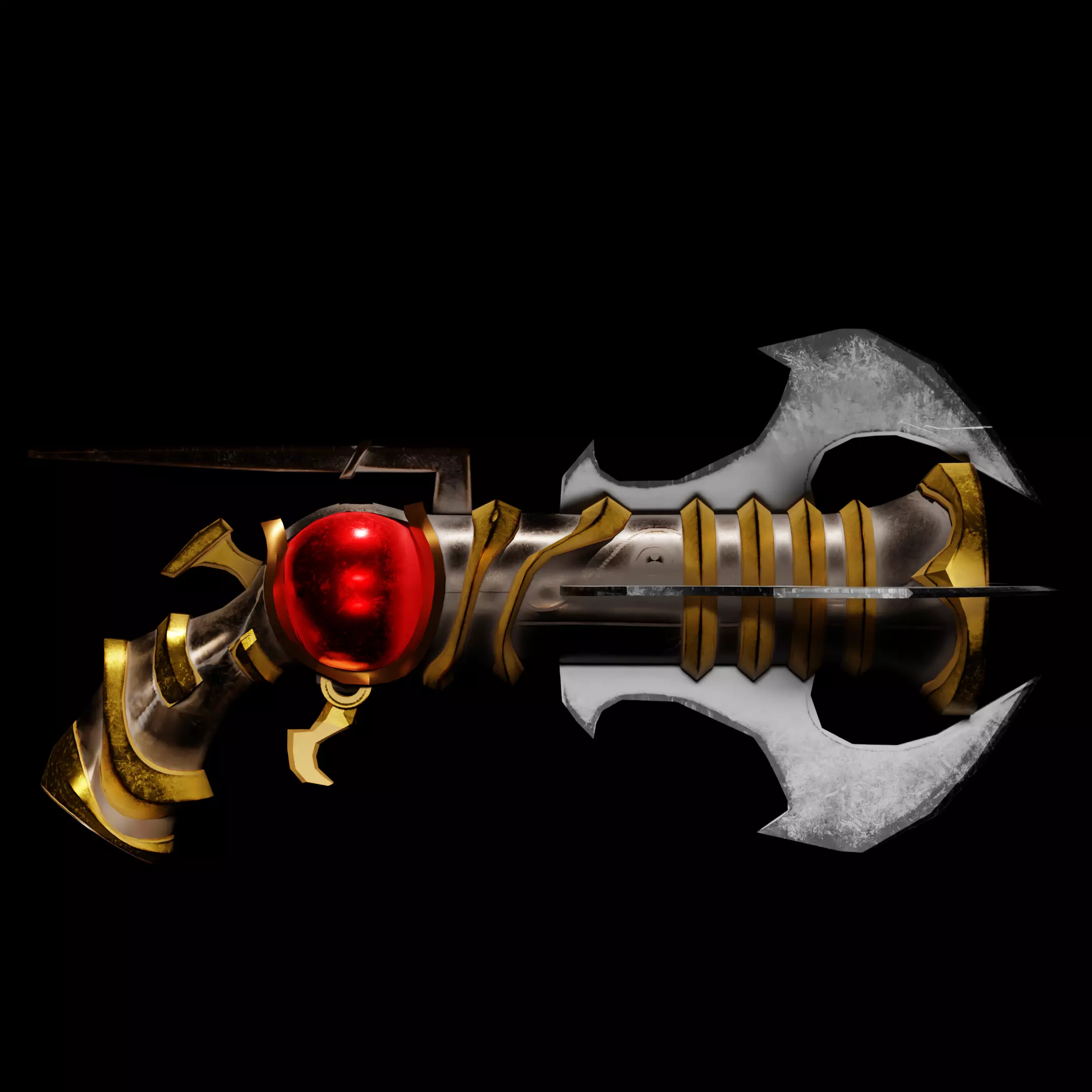 Stylized Low Poly Hand Canon Low-poly 3D model_8