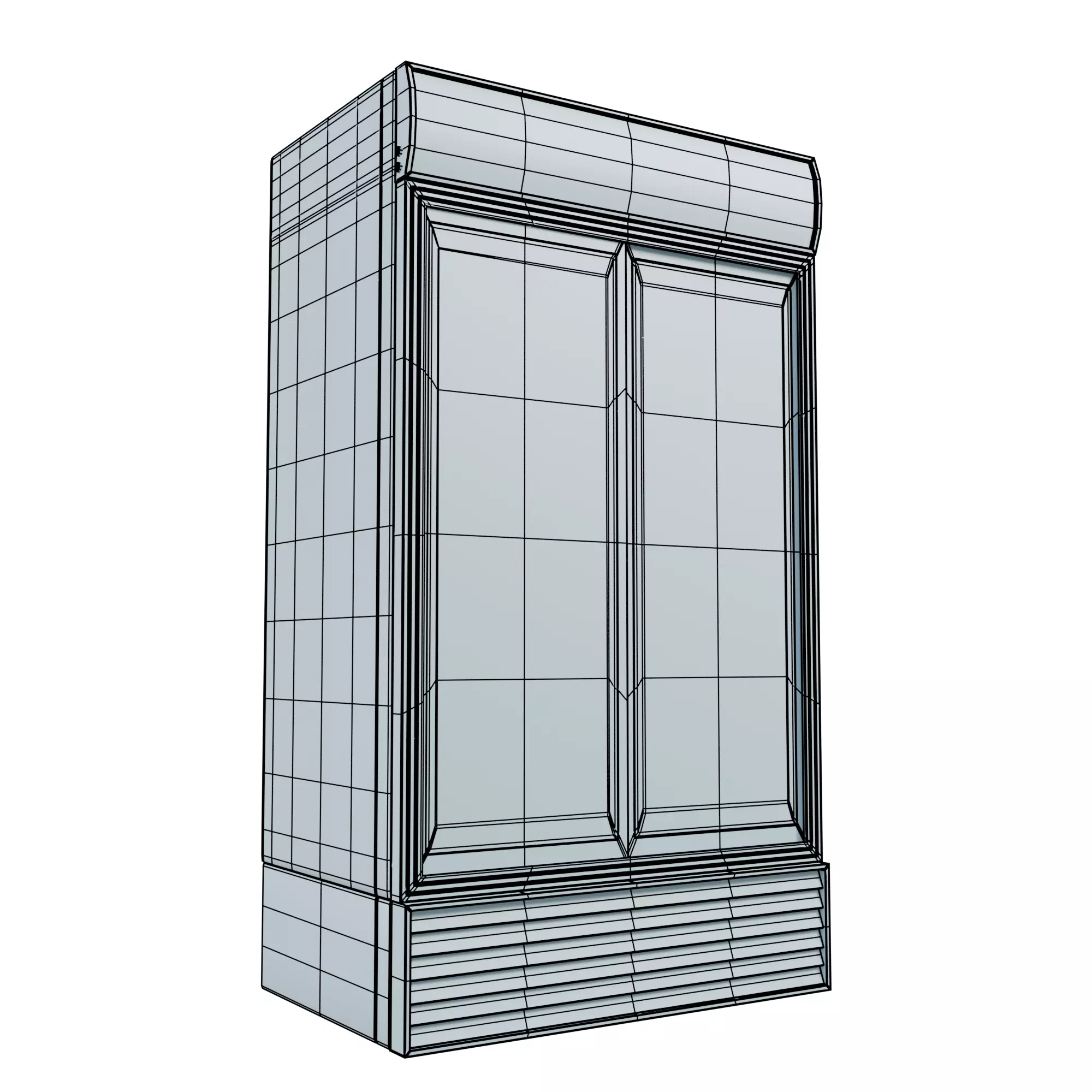 Commercial Double Door Display Fridge  Game Ready PBR Low-poly 3D model_5