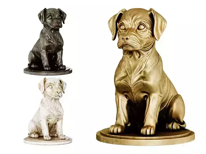 Classic Dog Sculpture 3d print and game ready