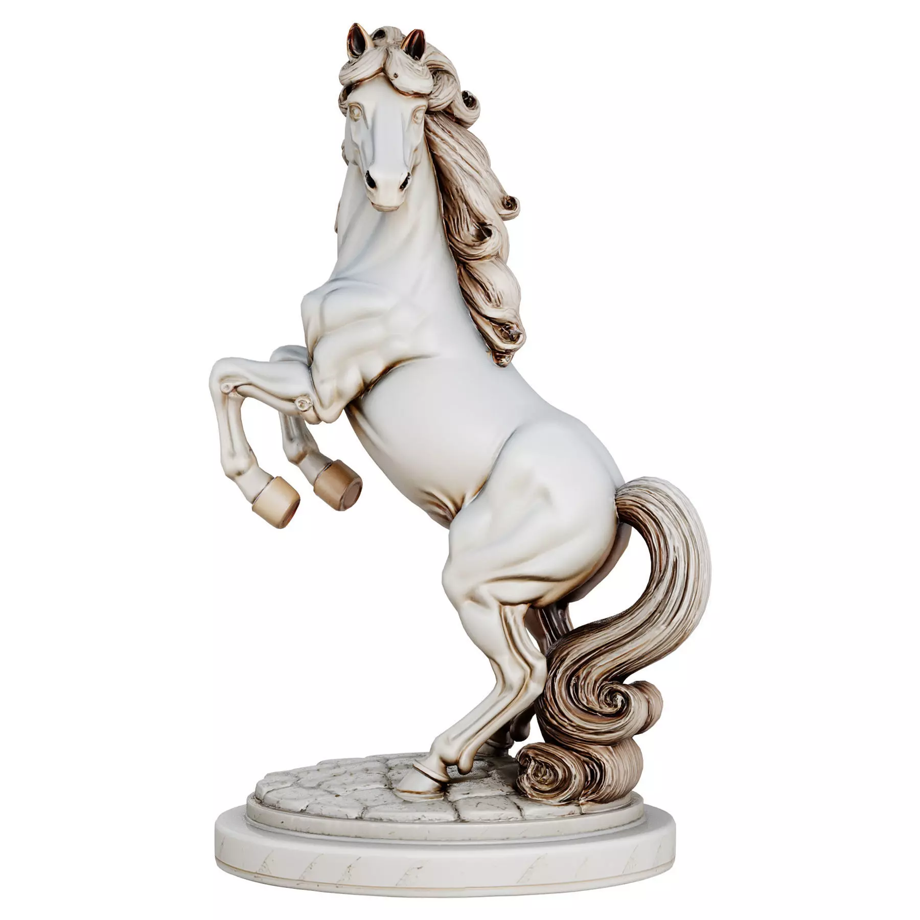 Classic Horse Sculpture Low-poly 3D model_3