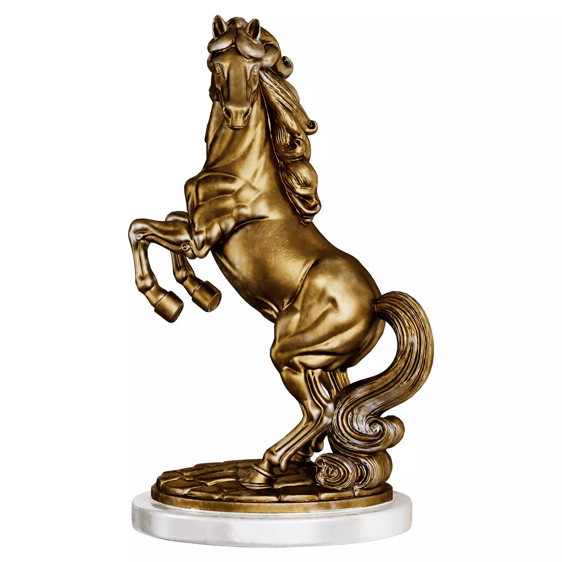 Classic Horse Sculpture Low-poly 3D model_2