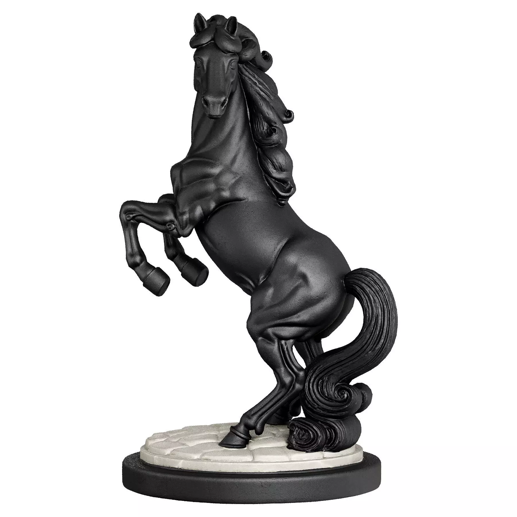 Classic Horse Sculpture Low-poly 3D model_4