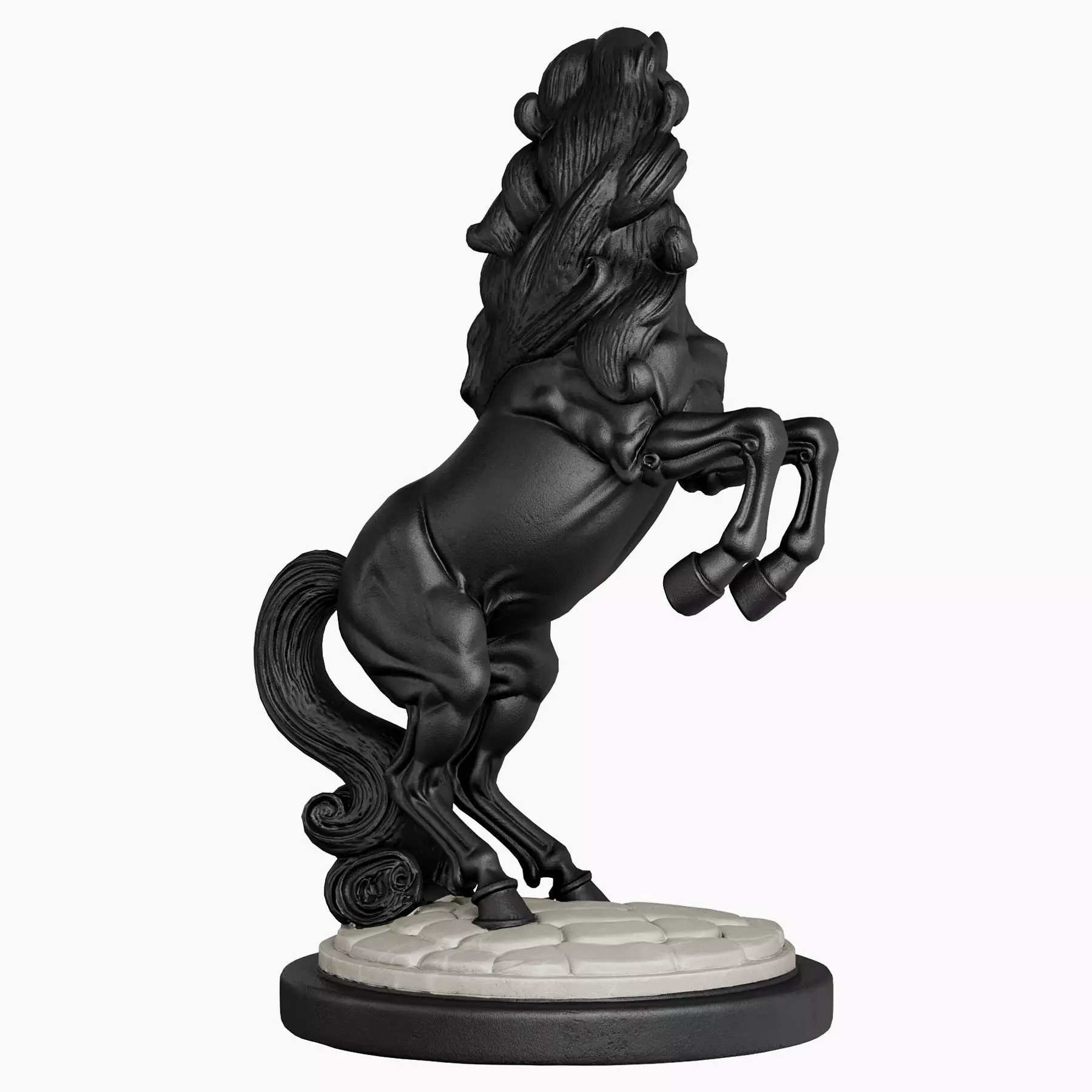 Classic Horse Sculpture Low-poly 3D model_5