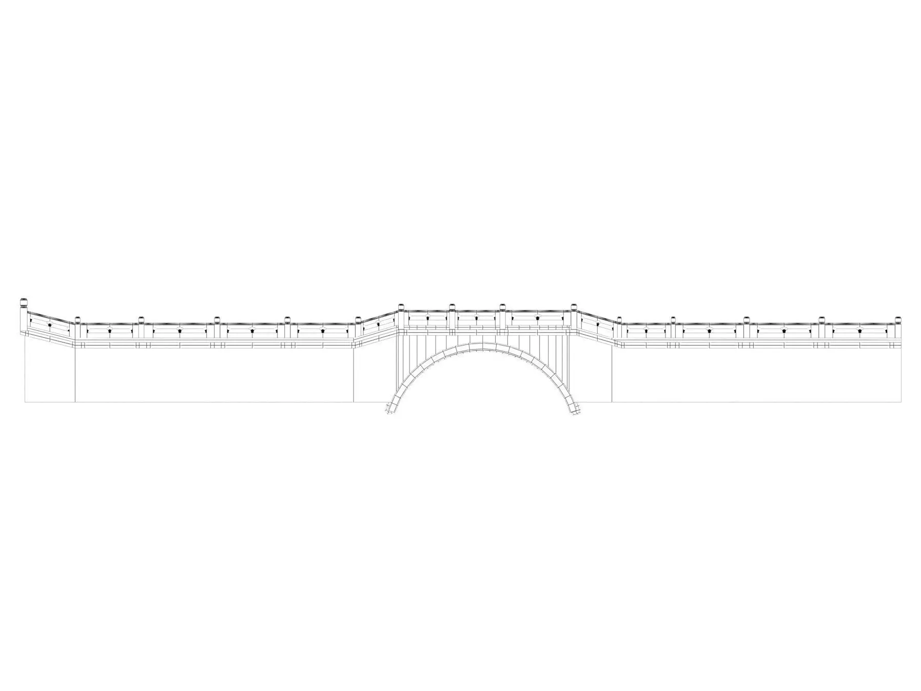 Chinese Stone Arch Bridge 3D model_13