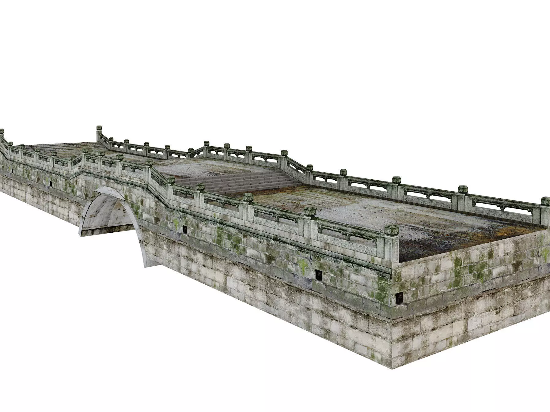 Chinese Stone Arch Bridge 3D model_4