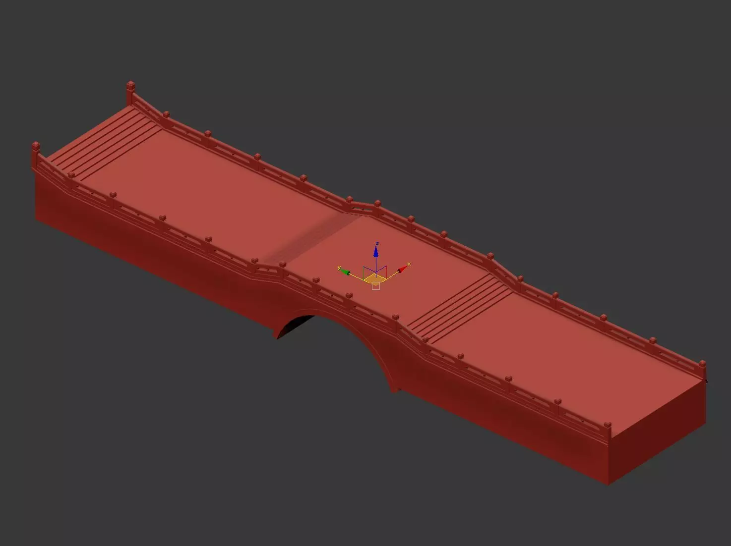 Chinese Stone Arch Bridge 3D model_9