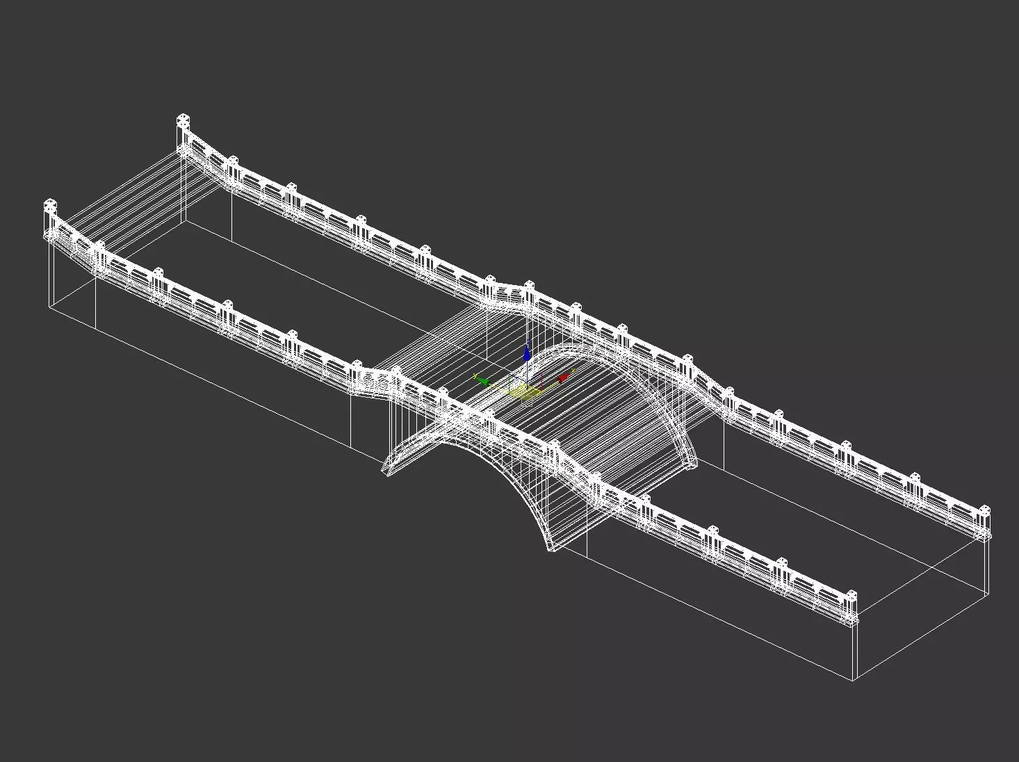 Chinese Stone Arch Bridge 3D model_10