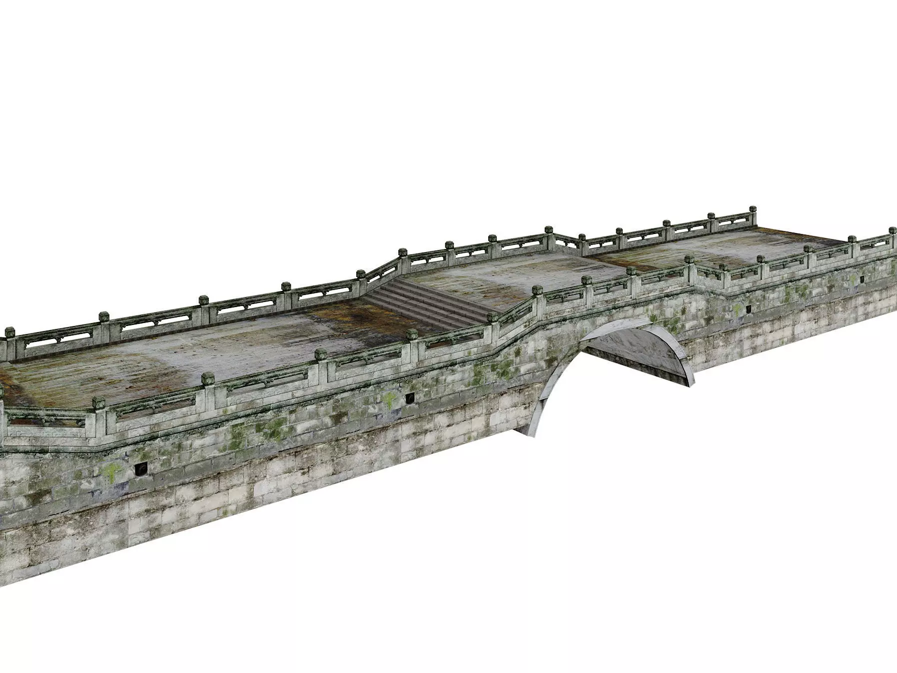 Chinese Stone Arch Bridge 3D model_2