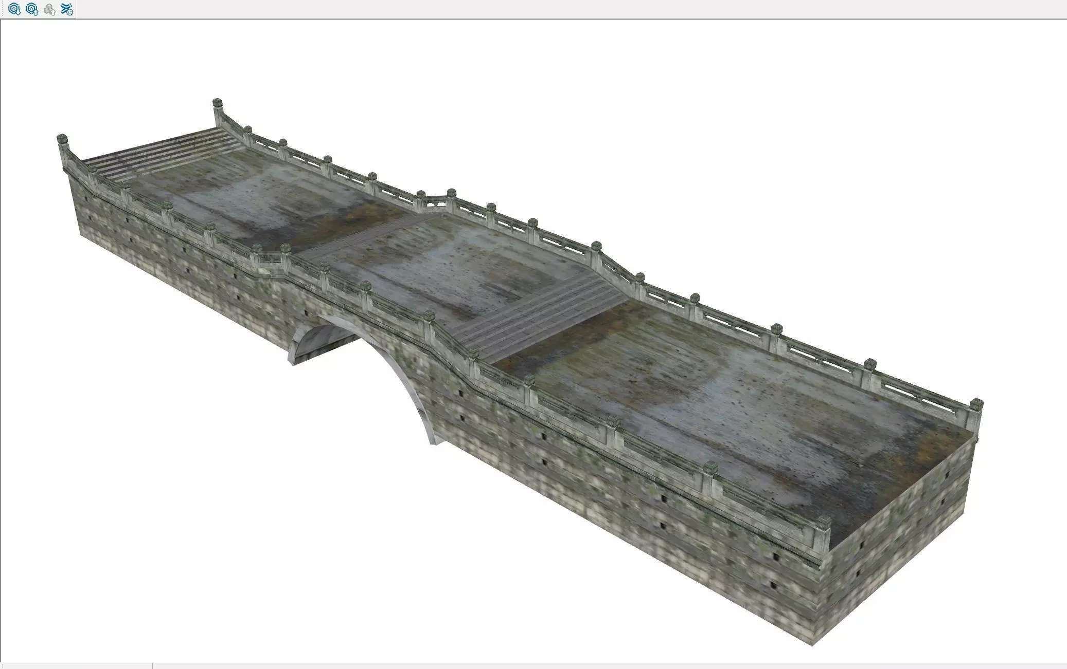 Chinese Stone Arch Bridge 3D model_7