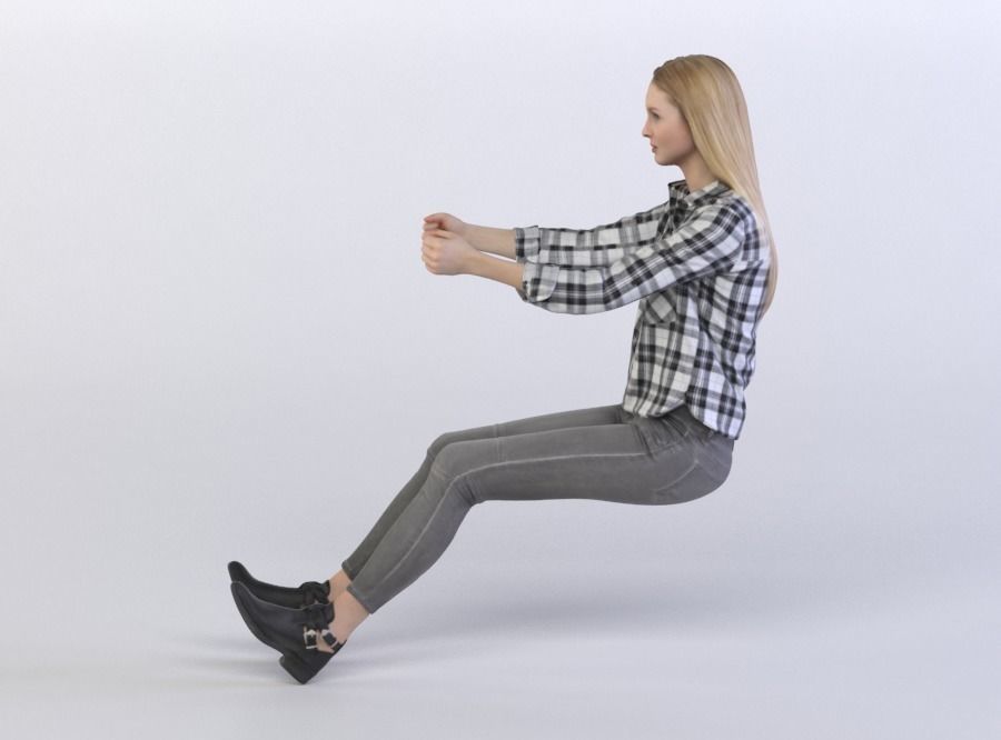 Janna 0394 Woman driving 3D model_1