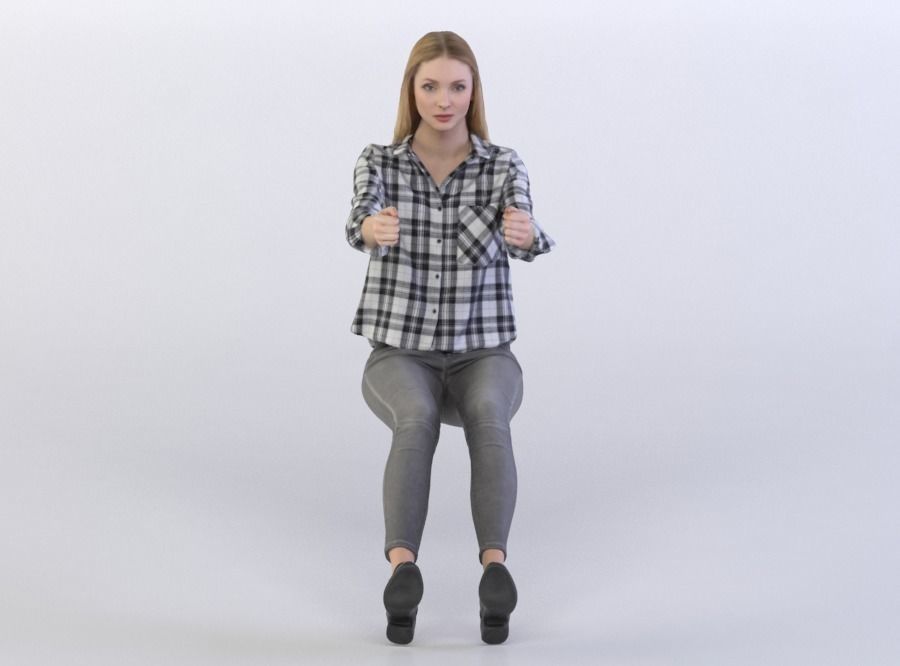 Janna 0394 Woman driving 3D model_0