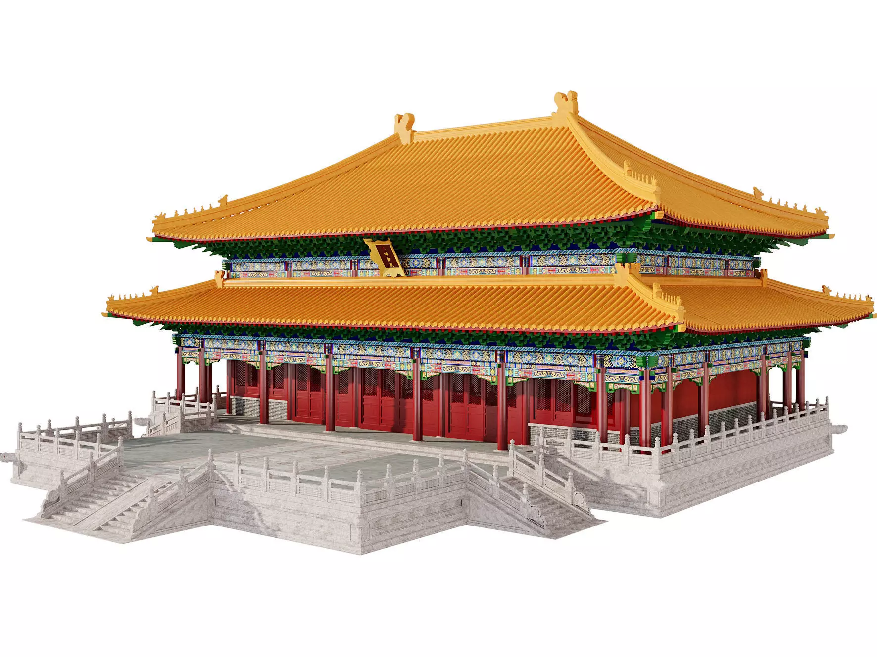 Imperial Palace Hall - Double-Eaved Historic Pavilion 3D model