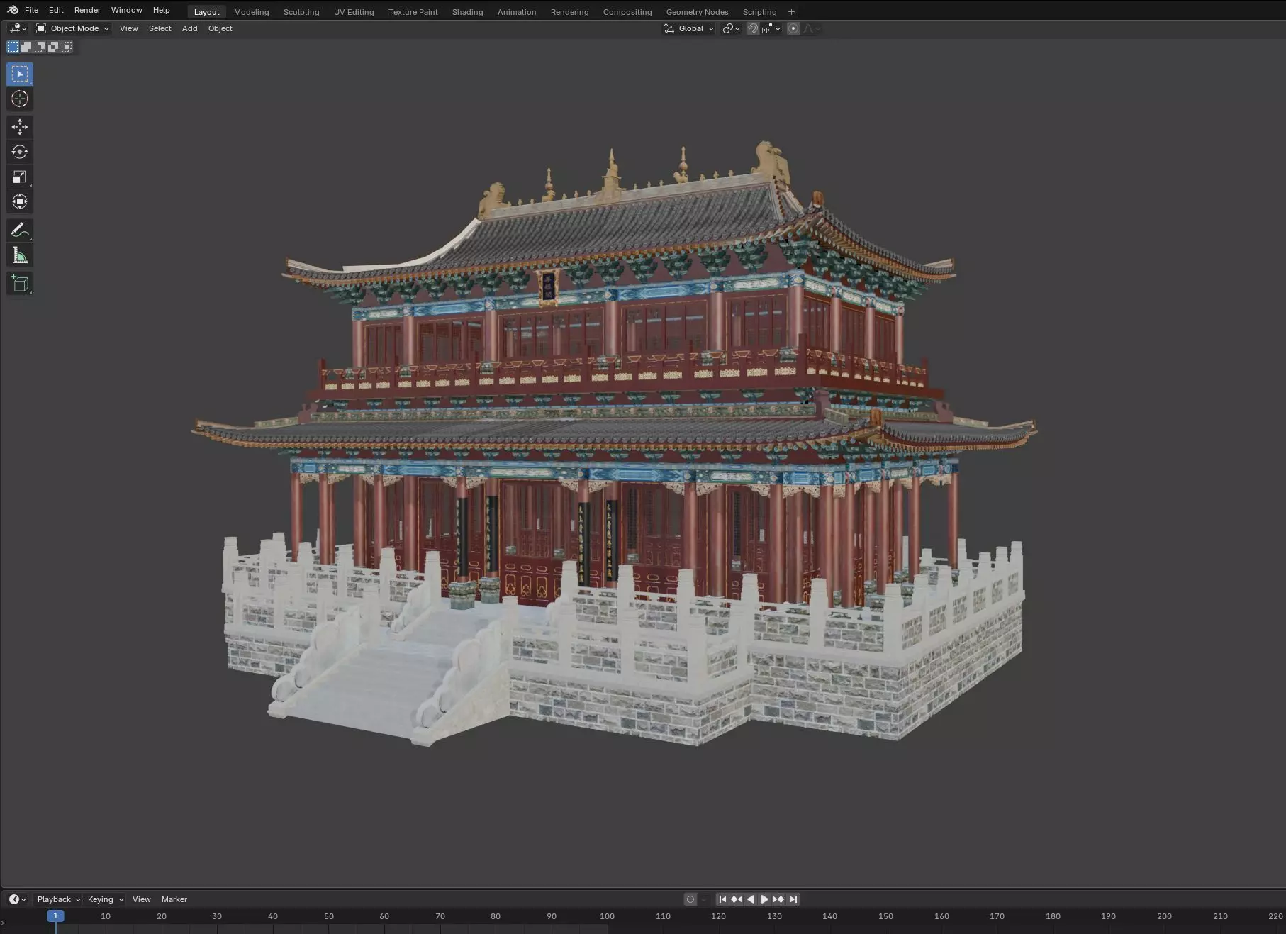 Imperial Palace Hall 3D model_6