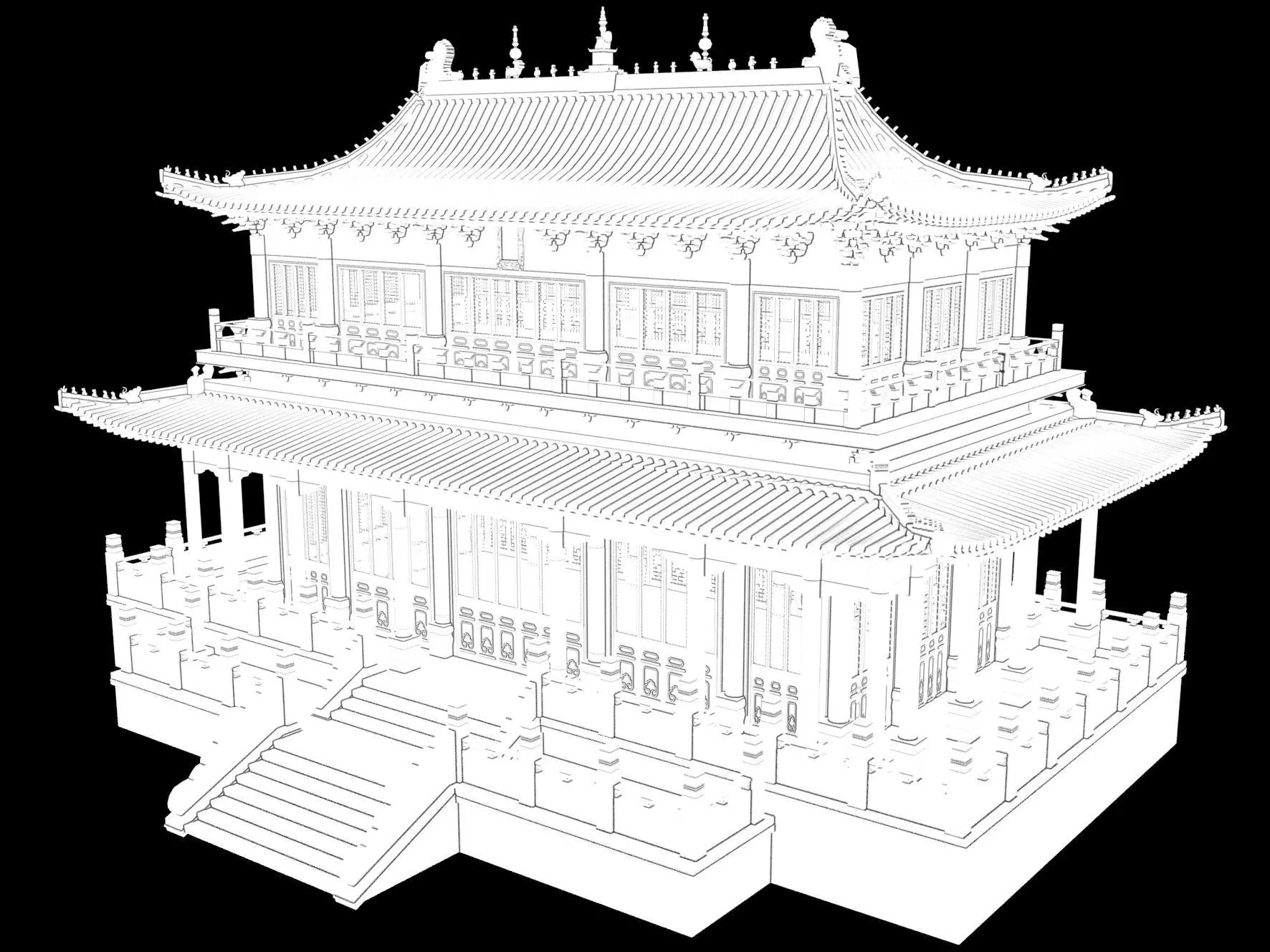 Imperial Palace Hall 3D model_9