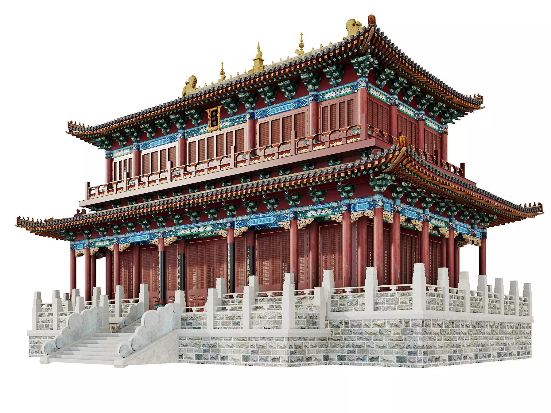 Imperial Palace Hall 3D model_0