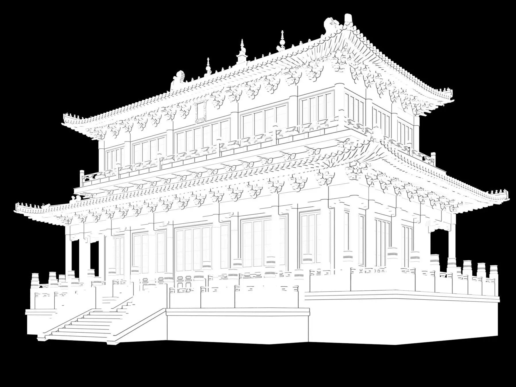 Imperial Palace Hall 3D model_8