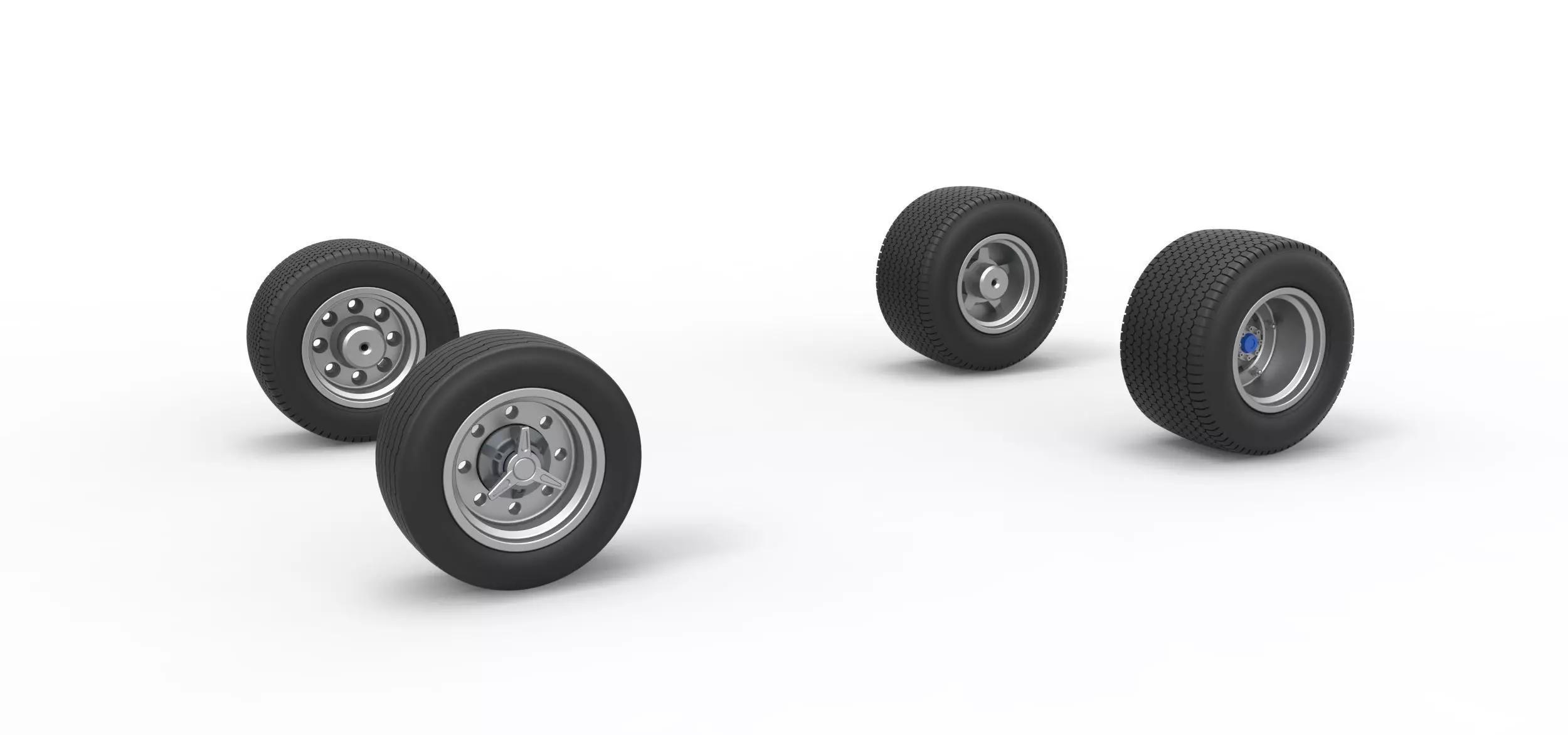 Wheel set of Northeast Dirt Modified stock car V5 Scale 1 to 25 3D print model