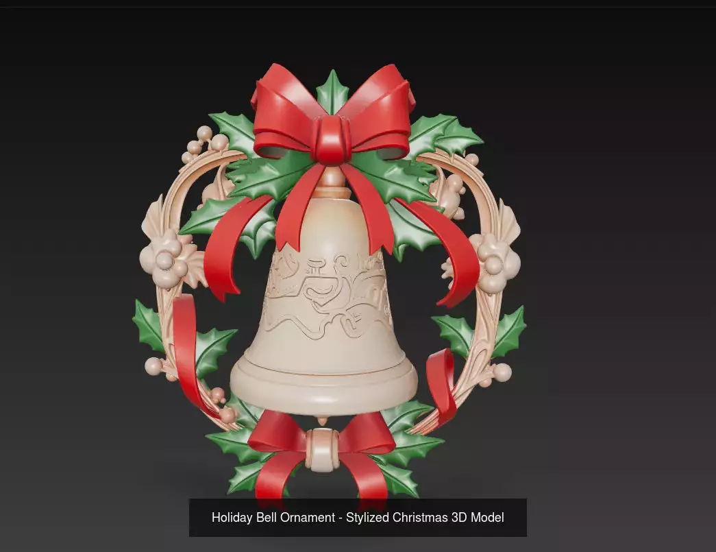 Bell Ornament Collection - Stylized Christmas 3D Model Bundle _4