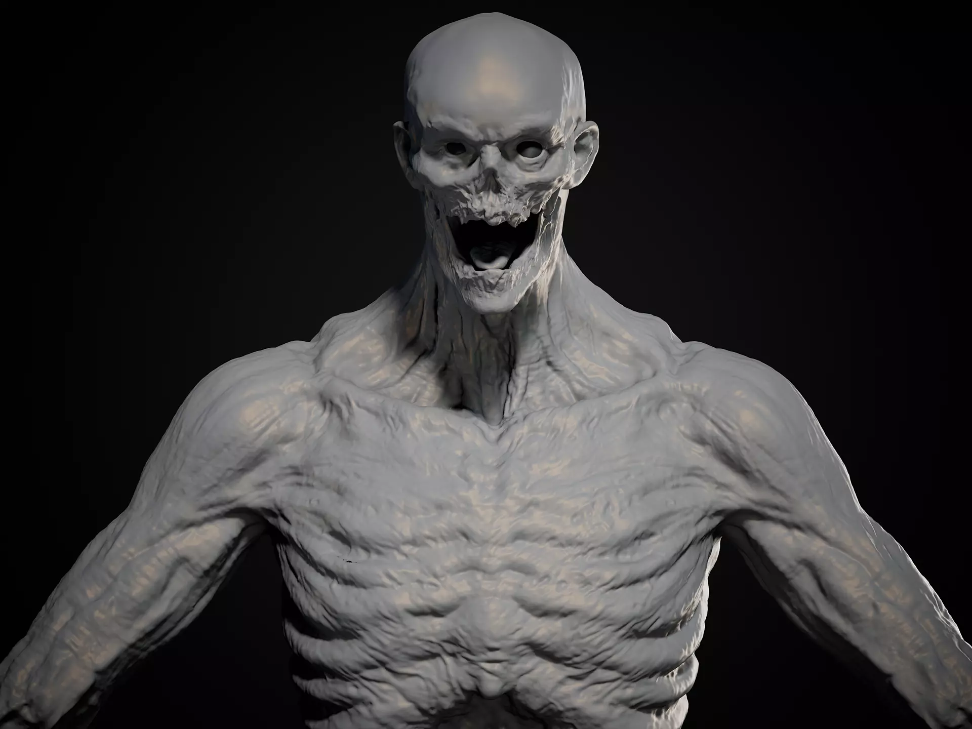 Highpoly Zombie basemesh Mesh Zbrush project Low-poly 3D model_13