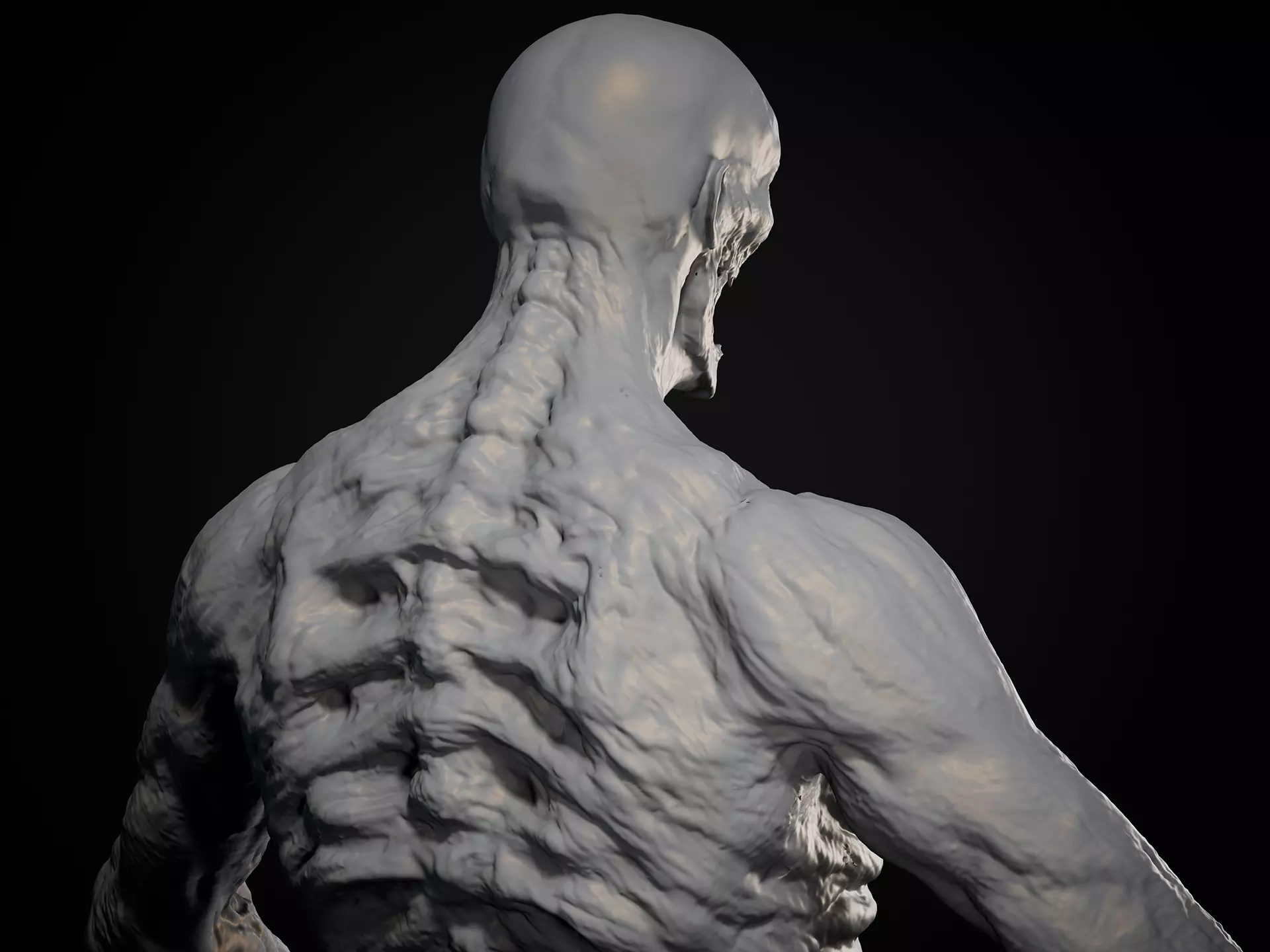Highpoly Zombie basemesh Mesh Zbrush project Low-poly 3D model_16