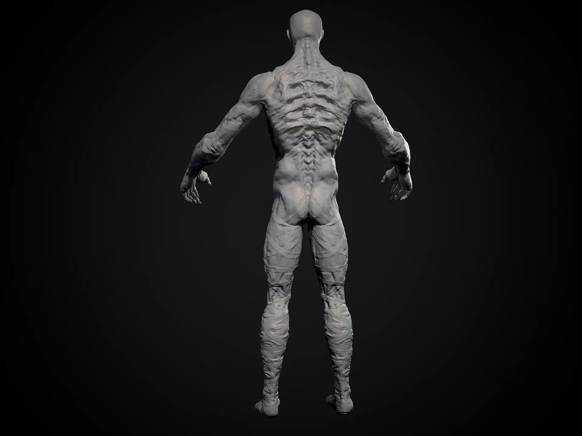 Highpoly Zombie basemesh Mesh Zbrush project Low-poly 3D model_7