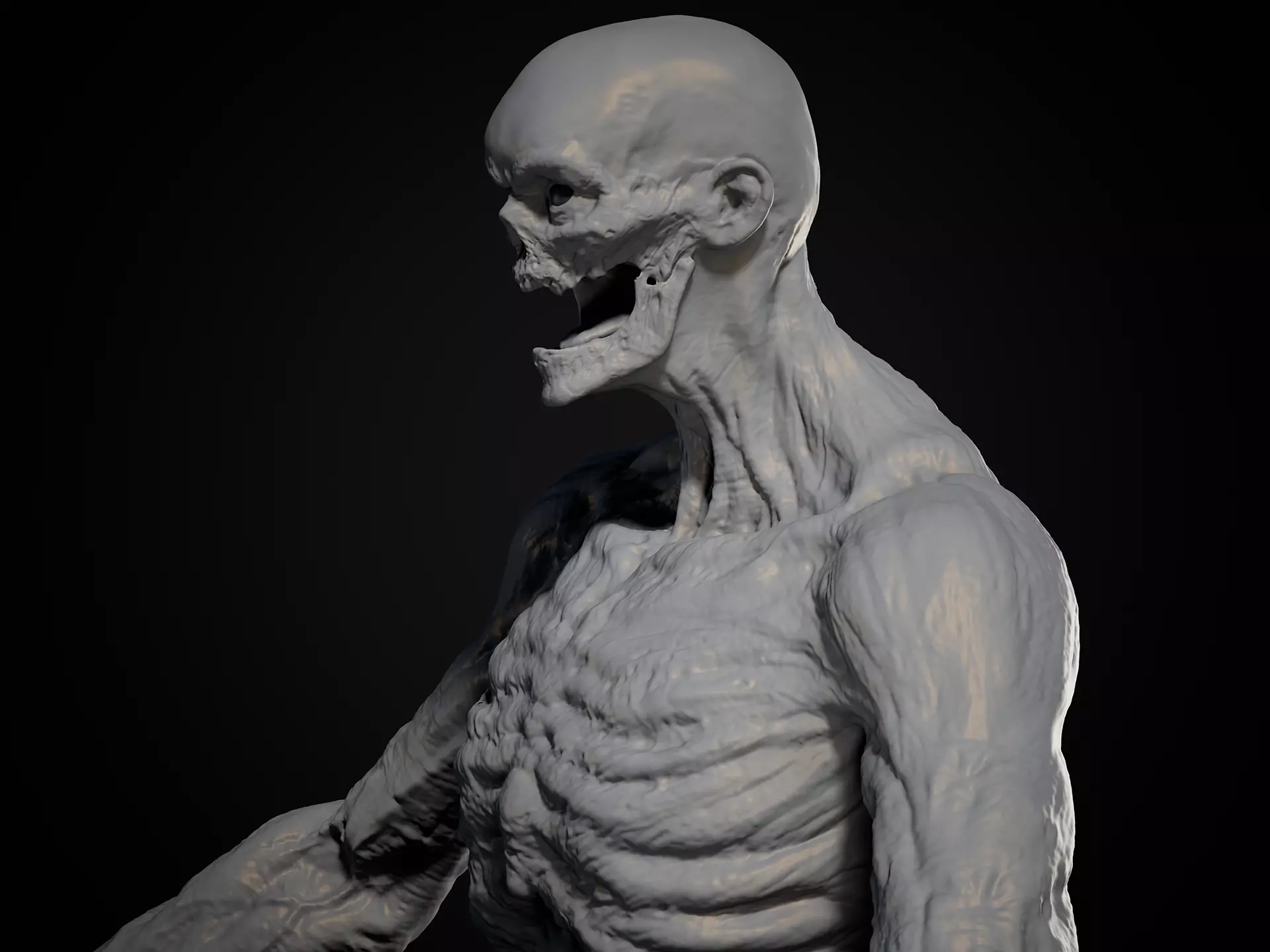 Highpoly Zombie basemesh Mesh Zbrush project Low-poly 3D model_20